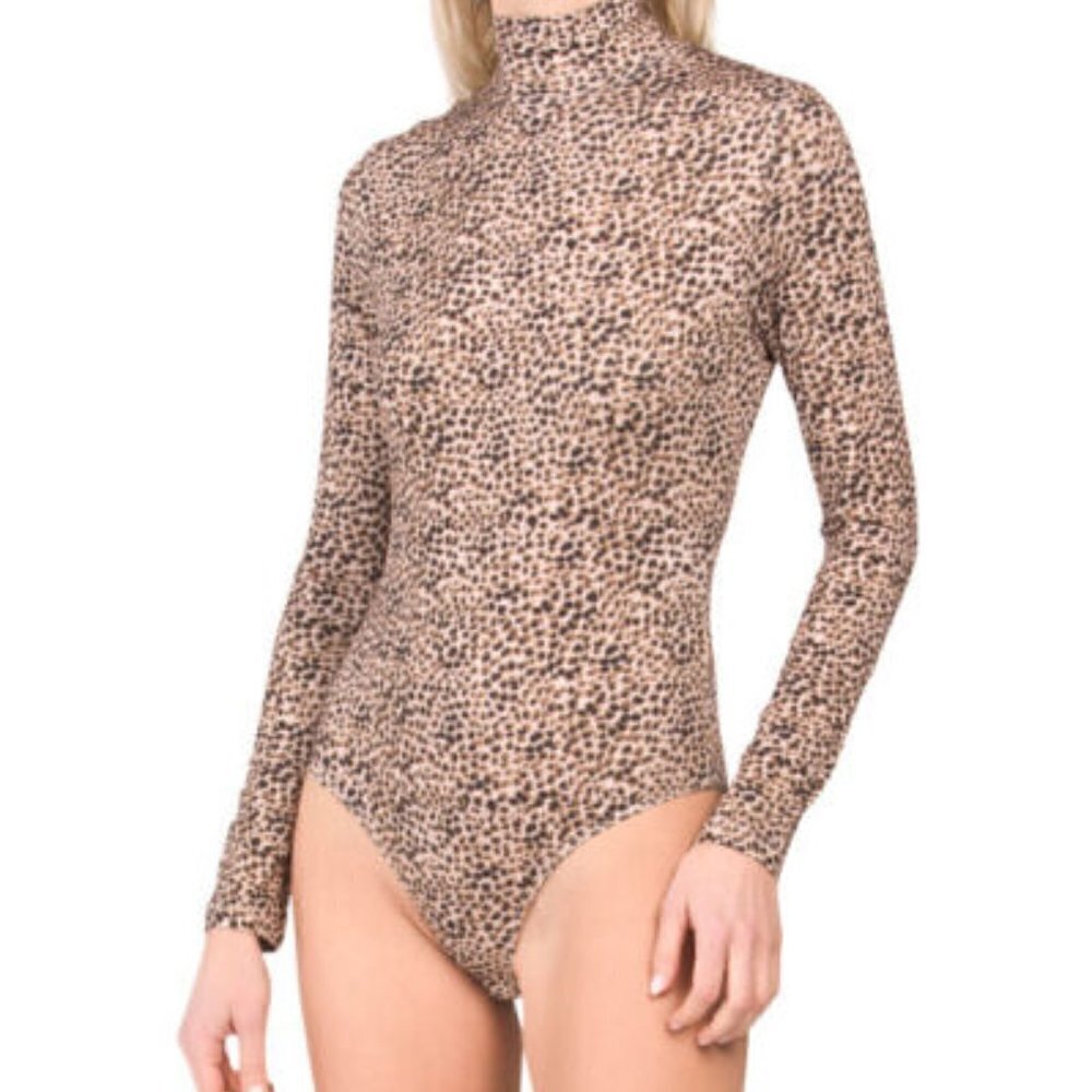 Levi's | Women's Animal Print Long Sleeve Turtleneck Bodysuit (Size XL)